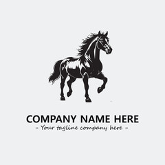 Horse illustration black and white for logo company vector image
