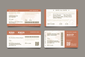 Elegant Flat Wedding Card Set