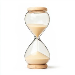 Elegant Hourglass with Wooden Base for Time Concept and Decoration