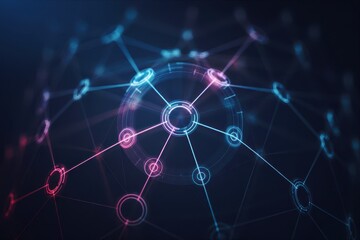 Abstract digital sphere network design with glowing connections.