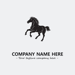 Horse illustration black and white for logo company vector image
