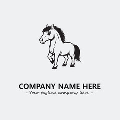 Horse illustration black and white for logo company vector image
