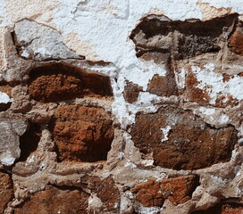 Stone Wall Textured Close-Up Natural Earth Tones Brown White Concept