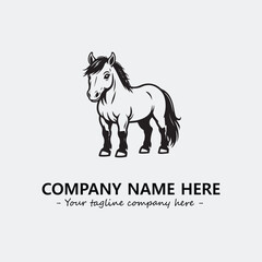 Horse illustration black and white for logo company vector image
