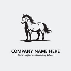 Horse illustration black and white for logo company vector image
