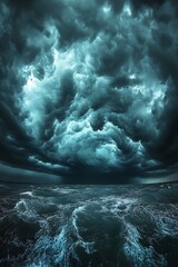 Stormy Sea; Dark Clouds; Vast Ocean