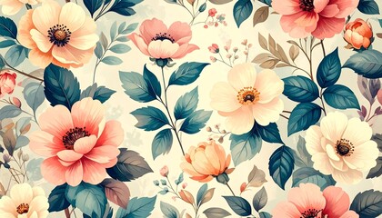 vintage wallpaper with flowers