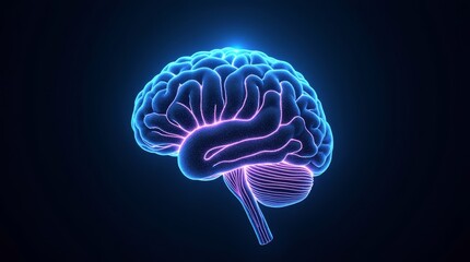 Obraz premium Artificial intelligence concept with glowing neural network in brain shape for modern technology and innovation visuals