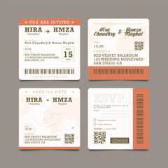 Elegant Flat Wedding Card Square Collection