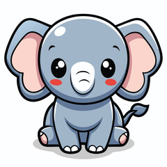 Fototapeta premium Cute cartoon elephant
