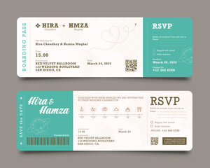 Elegant Flat Wedding Horizontal Banner Set