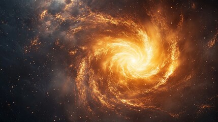 Fototapeta premium Fiery Spiral Galaxy in Deep Space