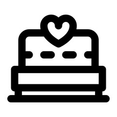 hotel bed line icon