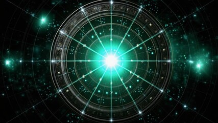 Dive deep into a mystical zodiac wheel featuring vibrant colors and celestial symbols. Each sign is beautifully illustrated, showcasing the wonders of astrology and the universe