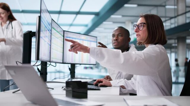 Doctor Showing Medical Codes Training Presentation - Powered by Adobe