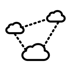 MultiCloud Strategy Vetor Line Icon Design