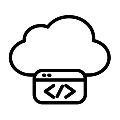 Cloud Development Vetor Line Icon Design