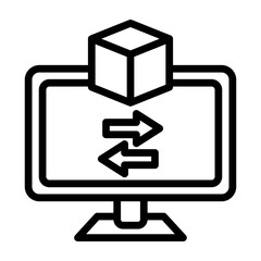 Virtual Machine Vetor Line Icon Design