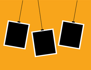 hanging photo frame vector template