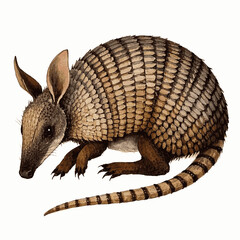 Coiled dreams in flow armadillo isolated watercolor vector illustration svg