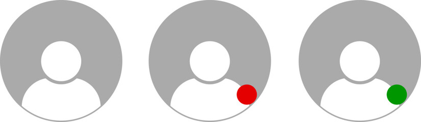 profile avatar icon with active status. Users accept icon symbols. checked user 