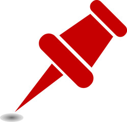 Set of push pin icon. paper notice. Modern map marker collection.  stationery office supplies