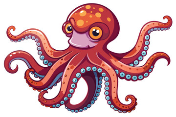 Octopus illustration on White Background