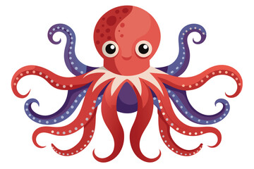 Octopus illustration on White Background