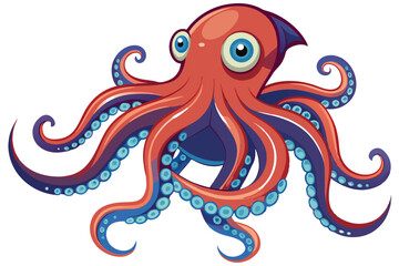 Octopus illustration on White Background