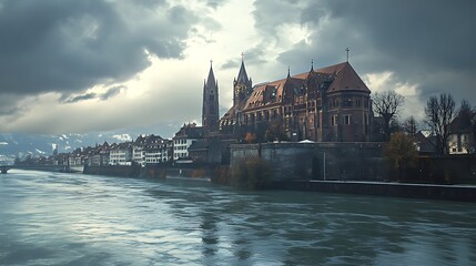 Panoramic view of the old town of Bern, Switzerland.