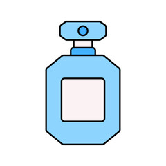 Perfume Bottle Flat design style, blue perfume bottle, representing fragrance and elegance, perfect for beauty or luxury visuals.