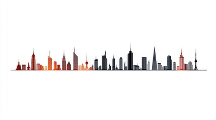 Obraz premium City skyline graphic design illustration
