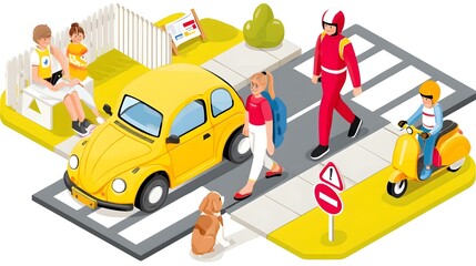 Naklejka premium hub connecting residents with citywide data