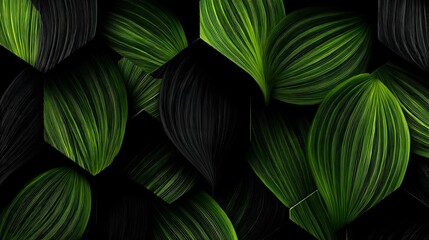 with hexagonal leaves and digital plant textures