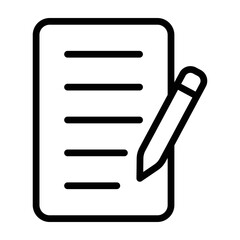 Pencil and Paper Vetor Line Icon Design