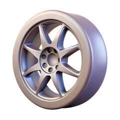 Obraz premium Car wheel rim eight spoke design high quality 3d rendering icon land transportation isolated on white background