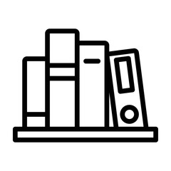 Bookshelf Vetor Line Icon Design