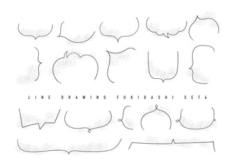 手描きふきだしセット線画　模様付き