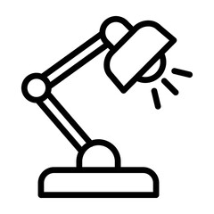 Desk Lamp Vetor Line Icon Design