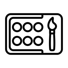 Colour Palette Vetor Line Icon Design