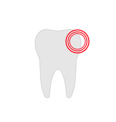 toothache , tooth on a white background,
