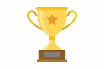 gold trophy cup vector illustration 