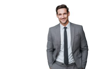 Lächelnder Geschäftsmann im Anzug PNG mit transparentem Hintergrund

