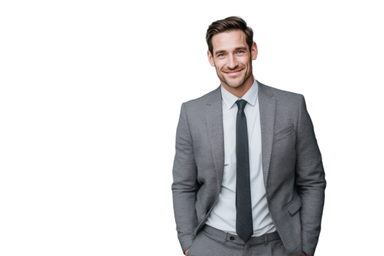 Lächelnder Geschäftsmann im Anzug PNG mit transparentem Hintergrund

