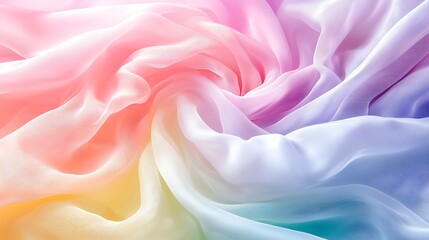 Obraz premium Pastel Rainbow Fabric Texture with Delicate Lace Pattern