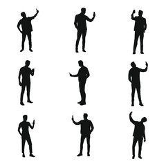 Silhouette of a man using a smartphone