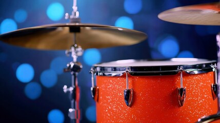 Obraz premium Red Sparkle Drum Set Close Up Studio Shot