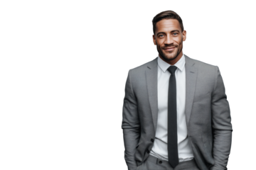 Lächelnder Geschäftsmann im Anzug PNG mit transparentem Hintergrund

