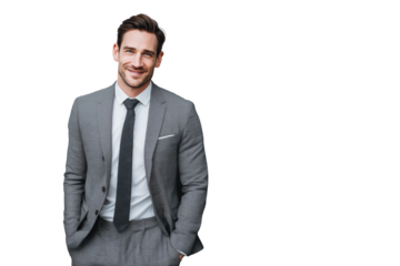 Lächelnder Geschäftsmann im Anzug PNG mit transparentem Hintergrund

