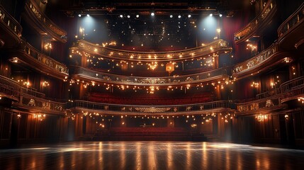 Grand theater auditorium empty stage